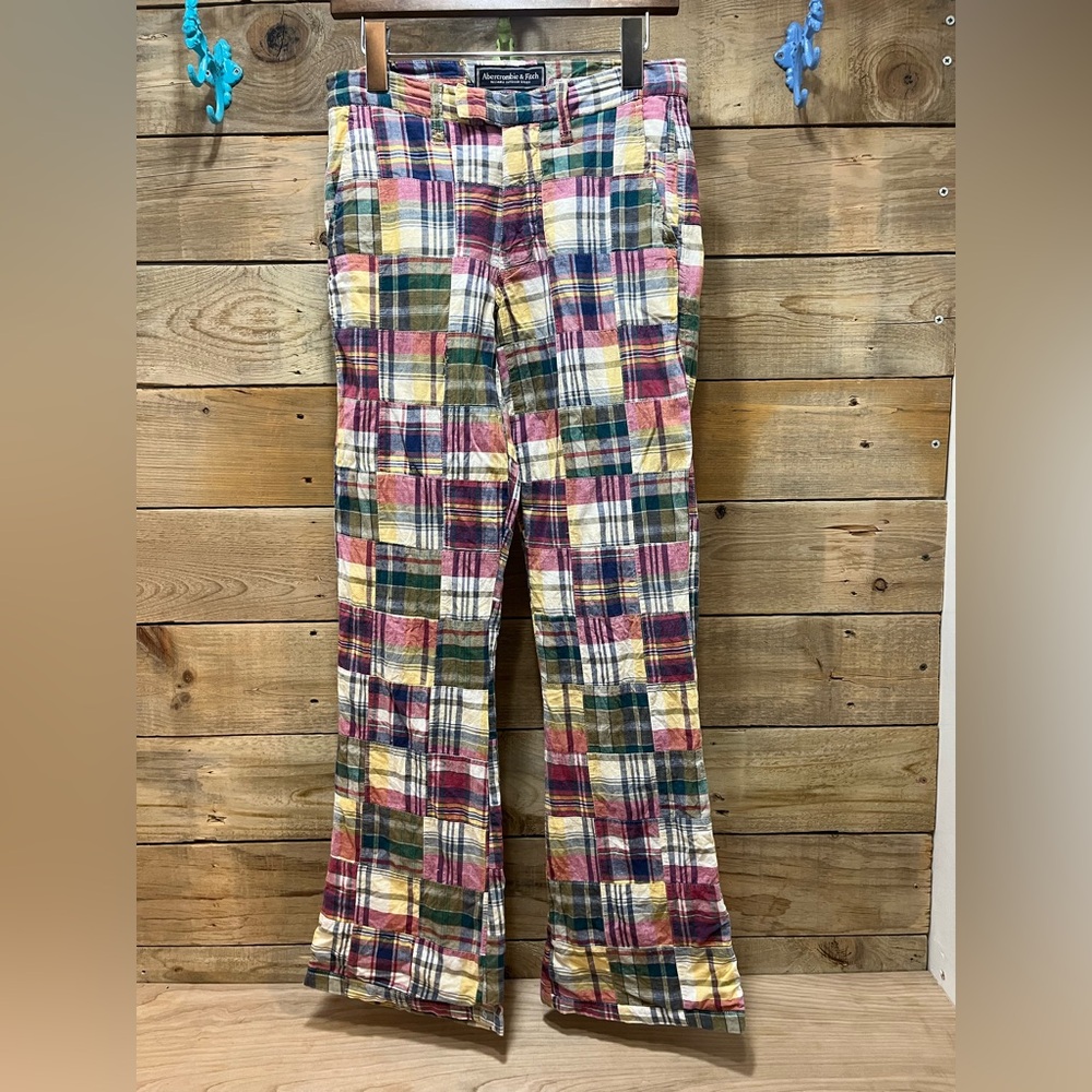 Y2K Abercrombie & Fitch Multicolor Patchwork Madras Pants